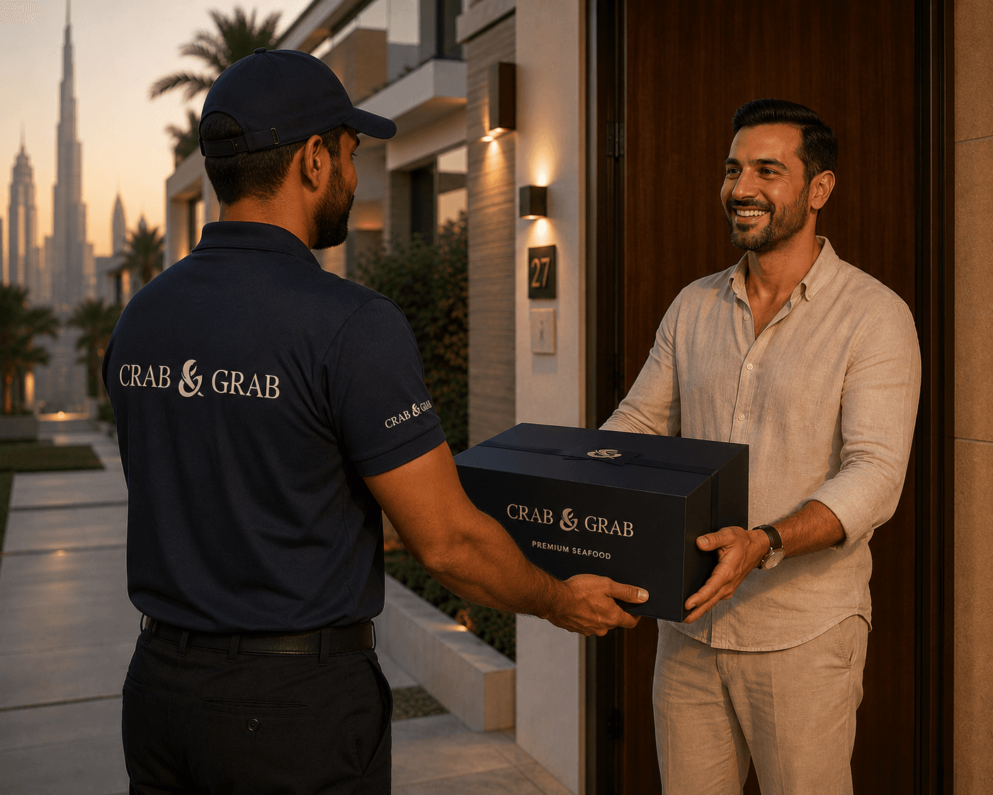 Premium seafood delivery to a luxury residence